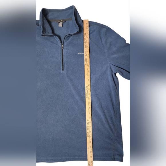 Eddie Bauer XLT Blue Quarter-Zip Fleece Pullover - Picture 7 of 8